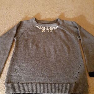 Large Girls Rhinestone Embellished Sweater